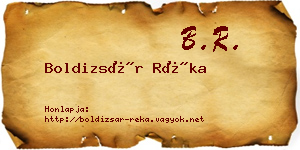 Boldizsár Réka névjegykártya